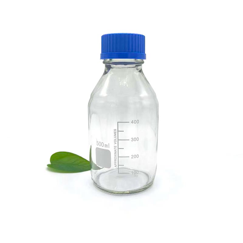 500 ml priehľadná sklenená reagenčná fľaša 500 ml priehľadná sklenená reagenčná fľaša